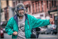 Two photos of Storman Norman